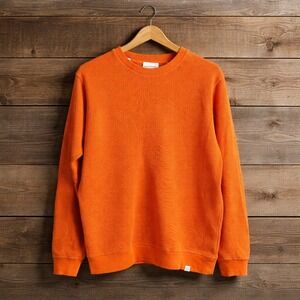 Norse Projects Vagn Moss Stitch Crew Sweatshirt Orange Mens Size M Scandinavian